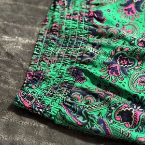 Green and Pink Paisley Printed Aerie Pants